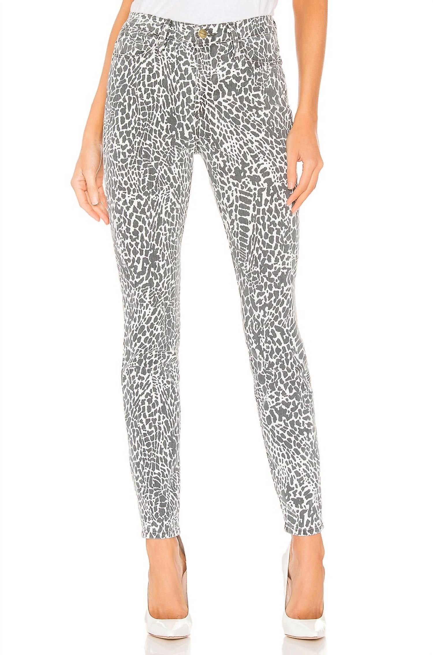 

Джинсы Le Skinny Animal Print в белом и черном цвете FRAME