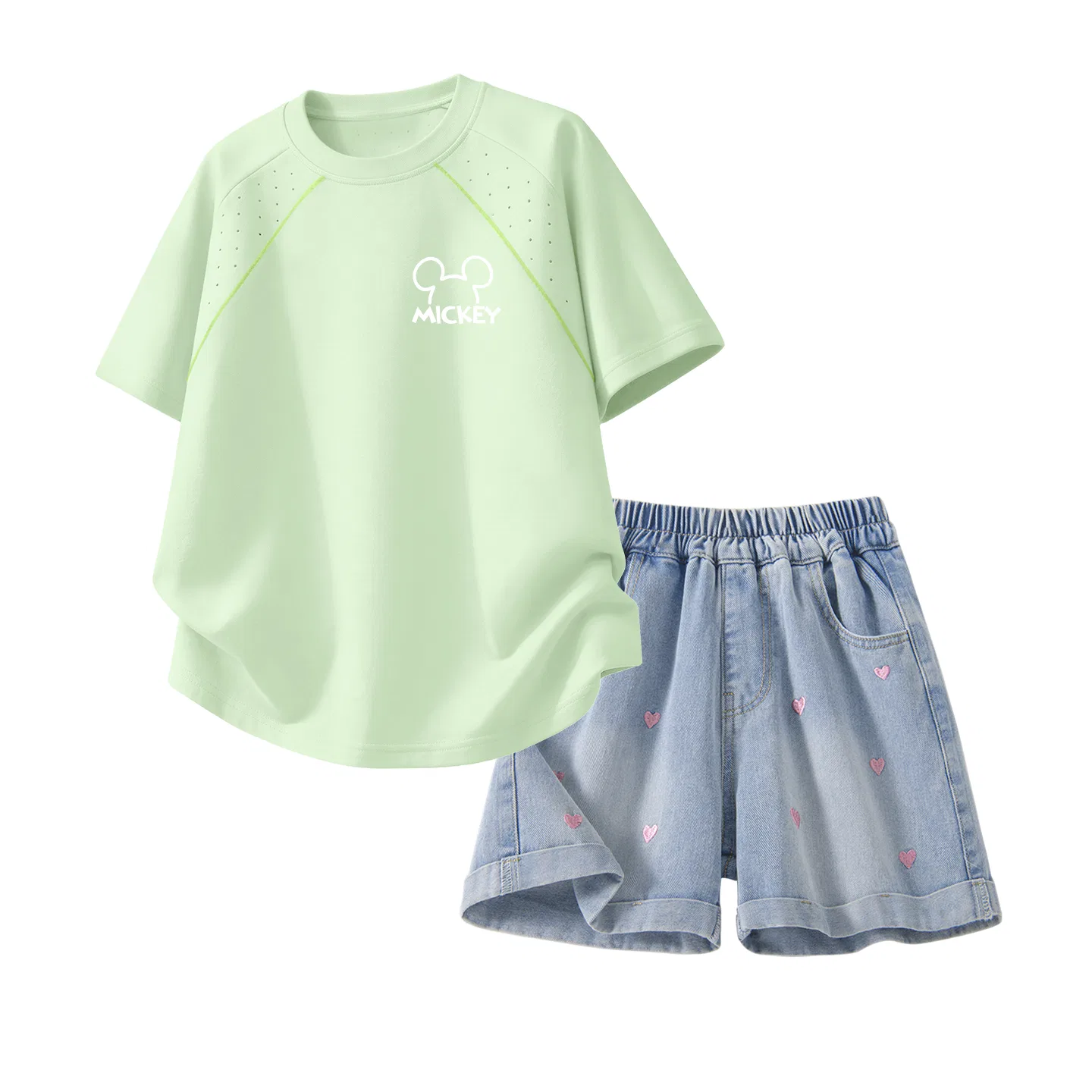 Детский спортивный костюм Disney Casual Sportswear Two Piece Set, горный зеленый+джинсовый голубой