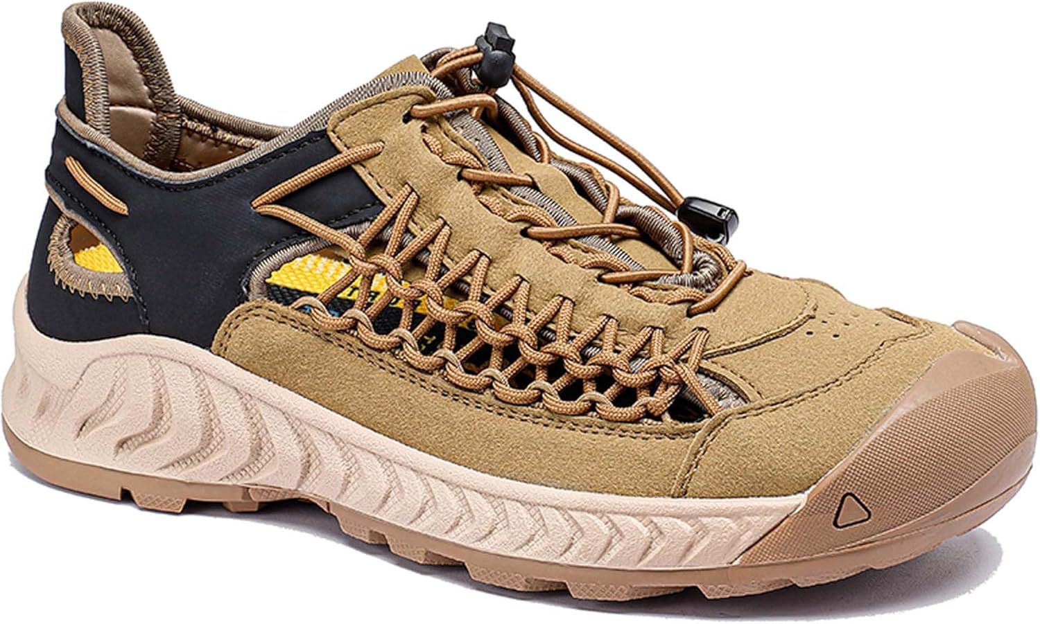 

Мужские дышащие легкие кроссовки для походов, спортивные босоножки для пляжа и активного отдыха, удобные повседневные сандалии Generic, черный/хаки