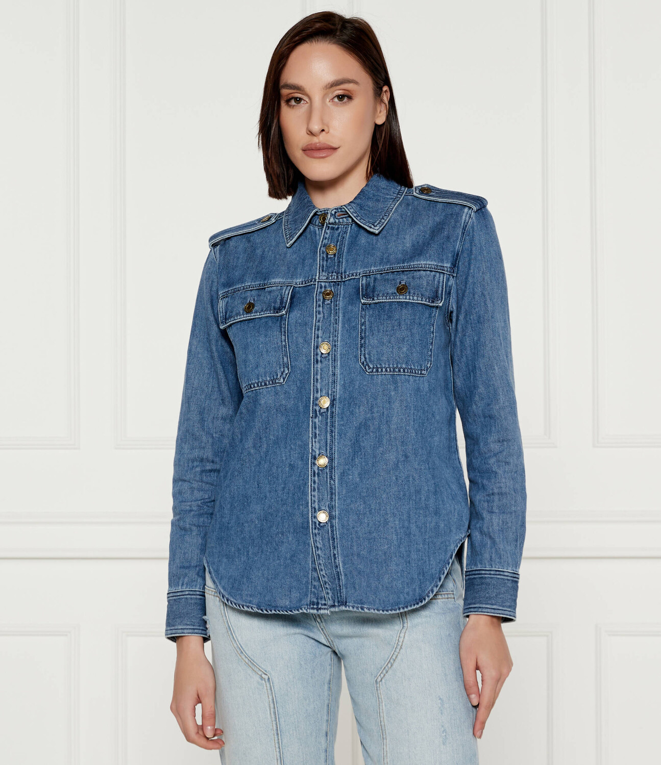 

Джинсовая рубашка Michael Kors Regular Fit, синий