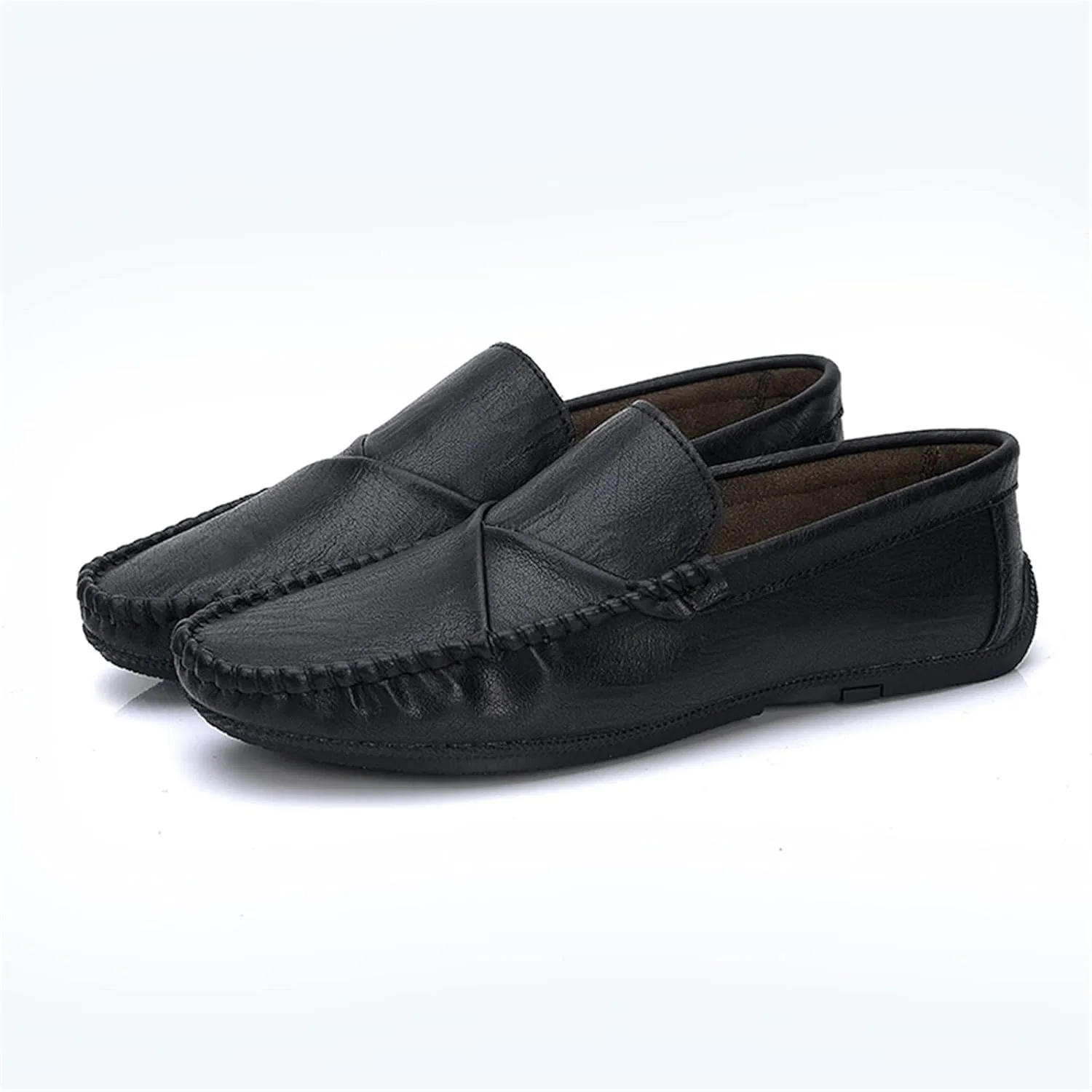 Мокасины мужские Leather Flat Heel, черный — фото 3