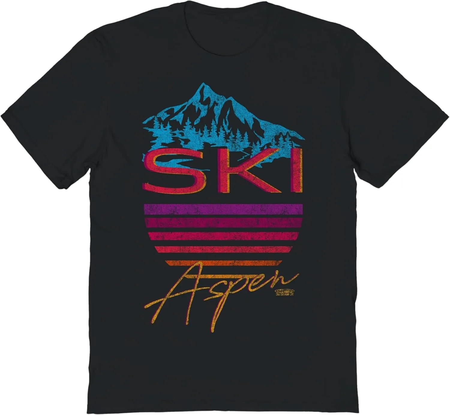 

Slope Series Ski Aspen футболка Adult Black с коротким рукавом в винтажном стиле 2Bhip
