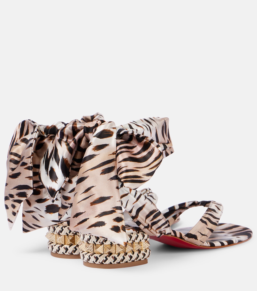Пира Ду Десерт 30 сандалии из креп-сатина Christian Louboutin, Vintage Rose/Lin Vintage Rose — фото 2