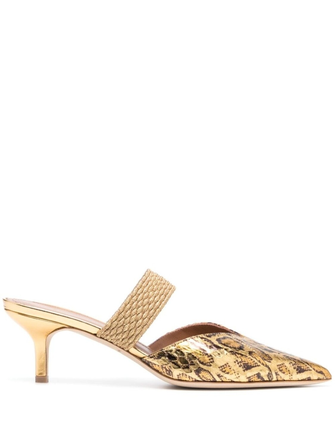 

Malone Souliers мюли с леопардовым принтом, золотистый