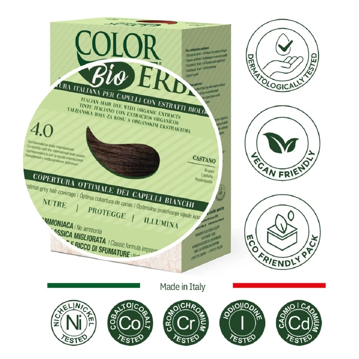 Органическая краска для волос Dyeing Colour Herbs 4.0 «Коричневый» Color Erbe — фото 2