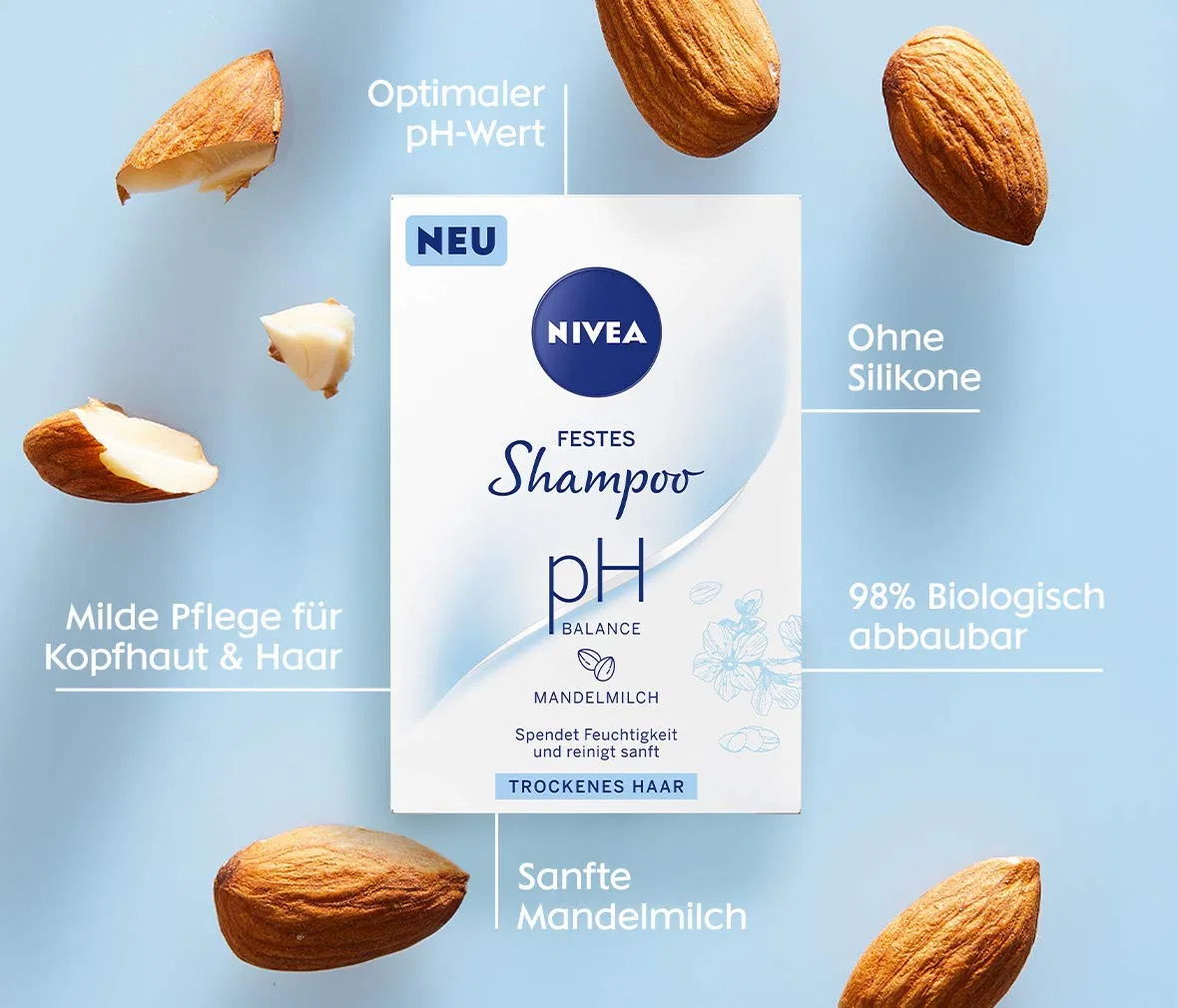 Твердый шампунь Nivea pH Balance с миндальным молочком, 75 г Nivea — фото 3