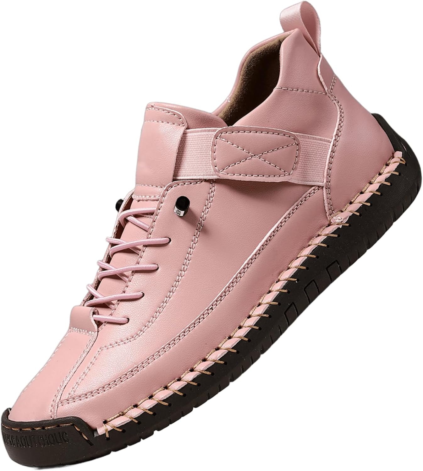 

Мужские кожаные ботинки-чукка на щиколотку, ручная работа, удобная кожаная обувь, слипоны с мягкой ортопедической поддержкой для походов, кемпинга и вождения Generic, розовый