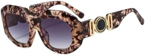 

Популярные большие солнцезащитные очки для женщин, модные винтажные очки для мужчин, солнцезащитные очки UV400 для женщин, с цветочным рисунком, один размер MTZJH, One Color