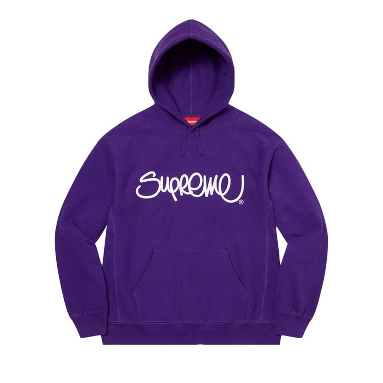 

Толстовка Supreme Raised Handstyle Hooded Sweatshirt, фиолетовый