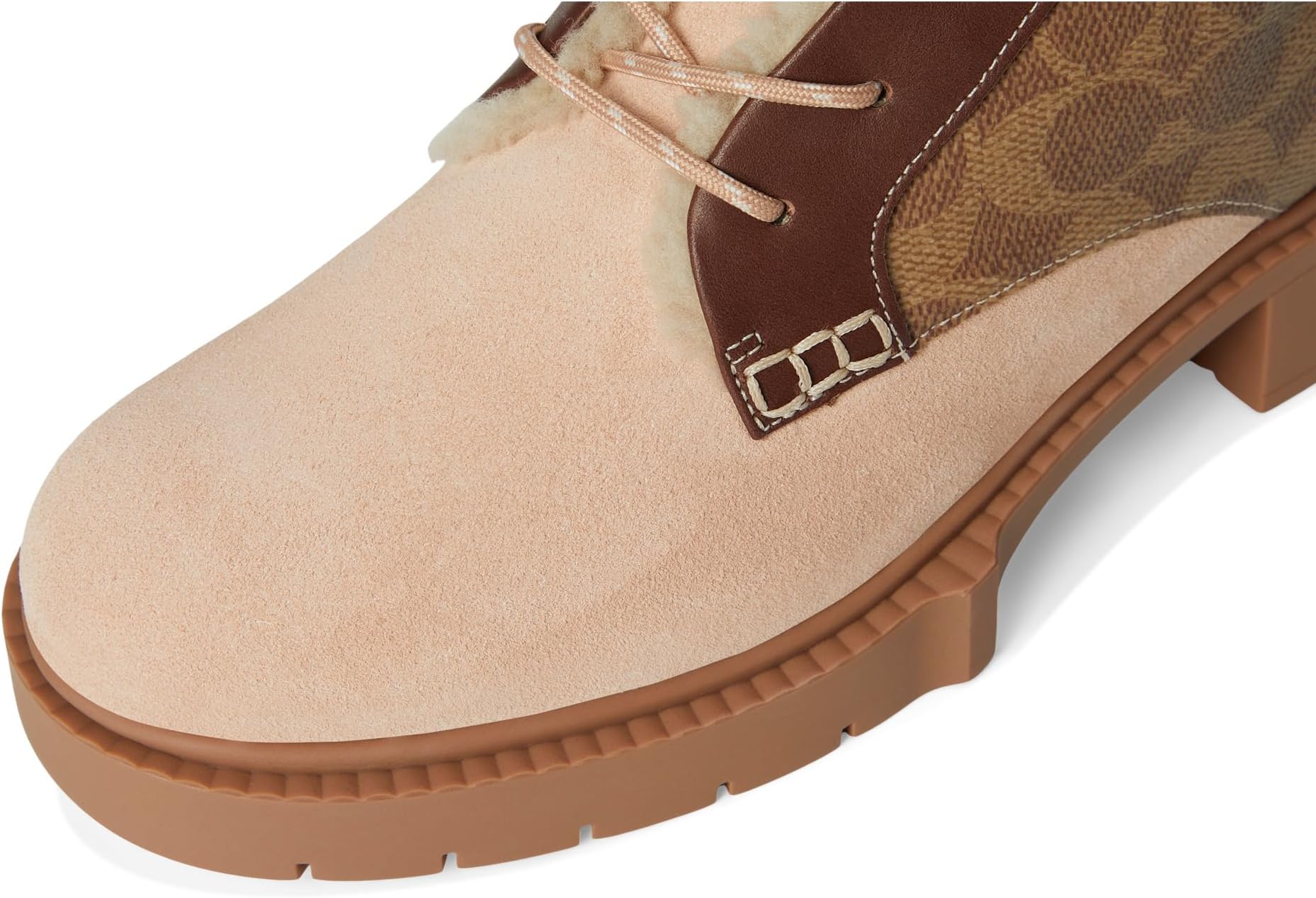 Ботинки COACH Leighton Signature Shearling Bootie, цвет Tan/Pale Blush — фото 2