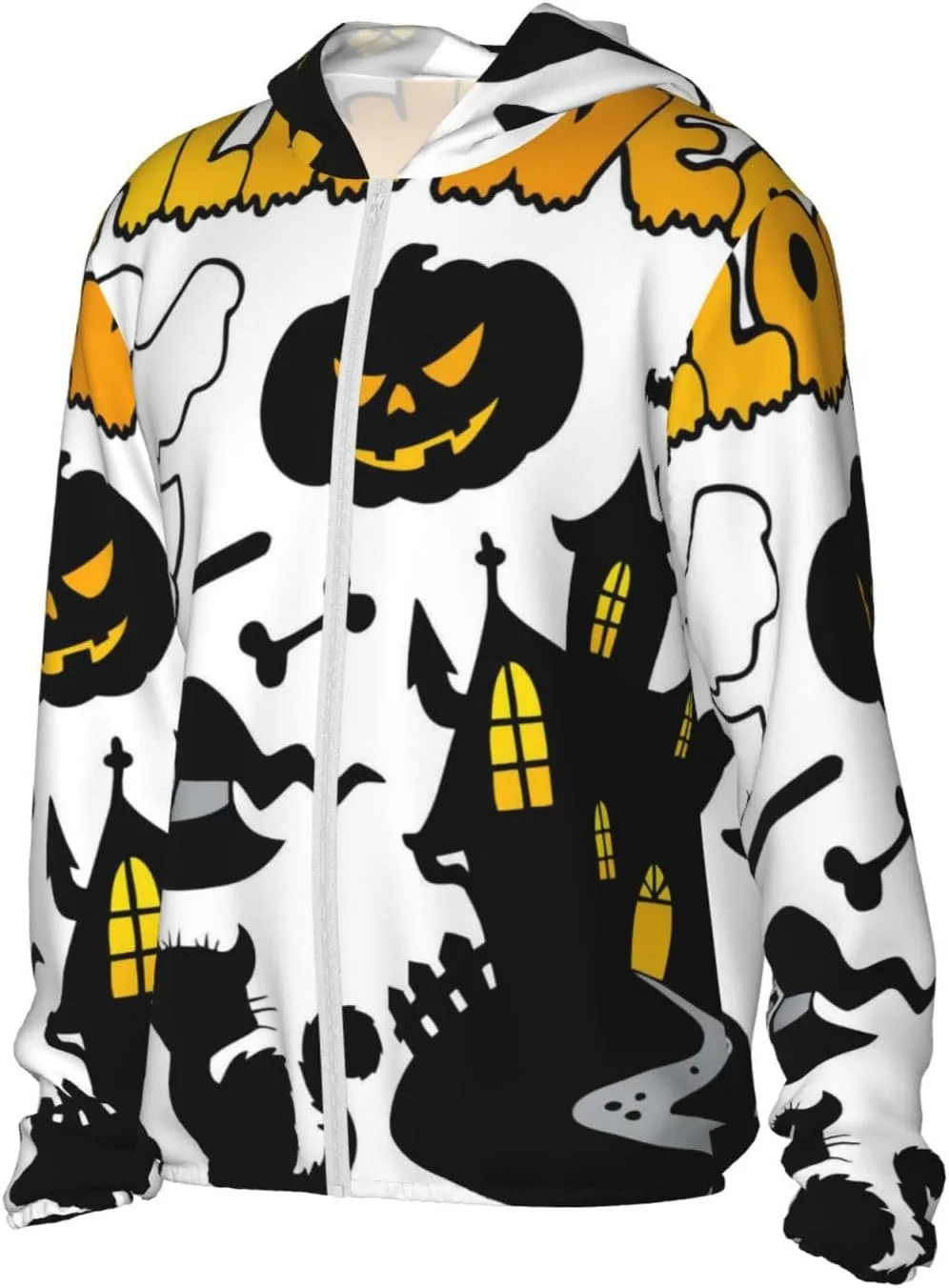 Толстовка с капюшоном Halloween Ghost Spooky для защиты от солнца — фото 3