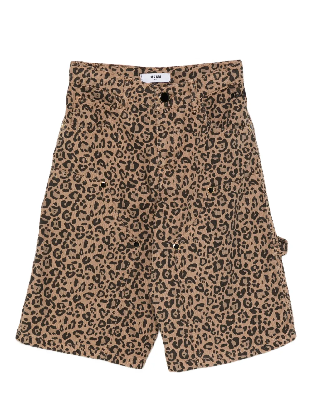 

Шорты с леопардовым принтом MSGM Kids, коричневый