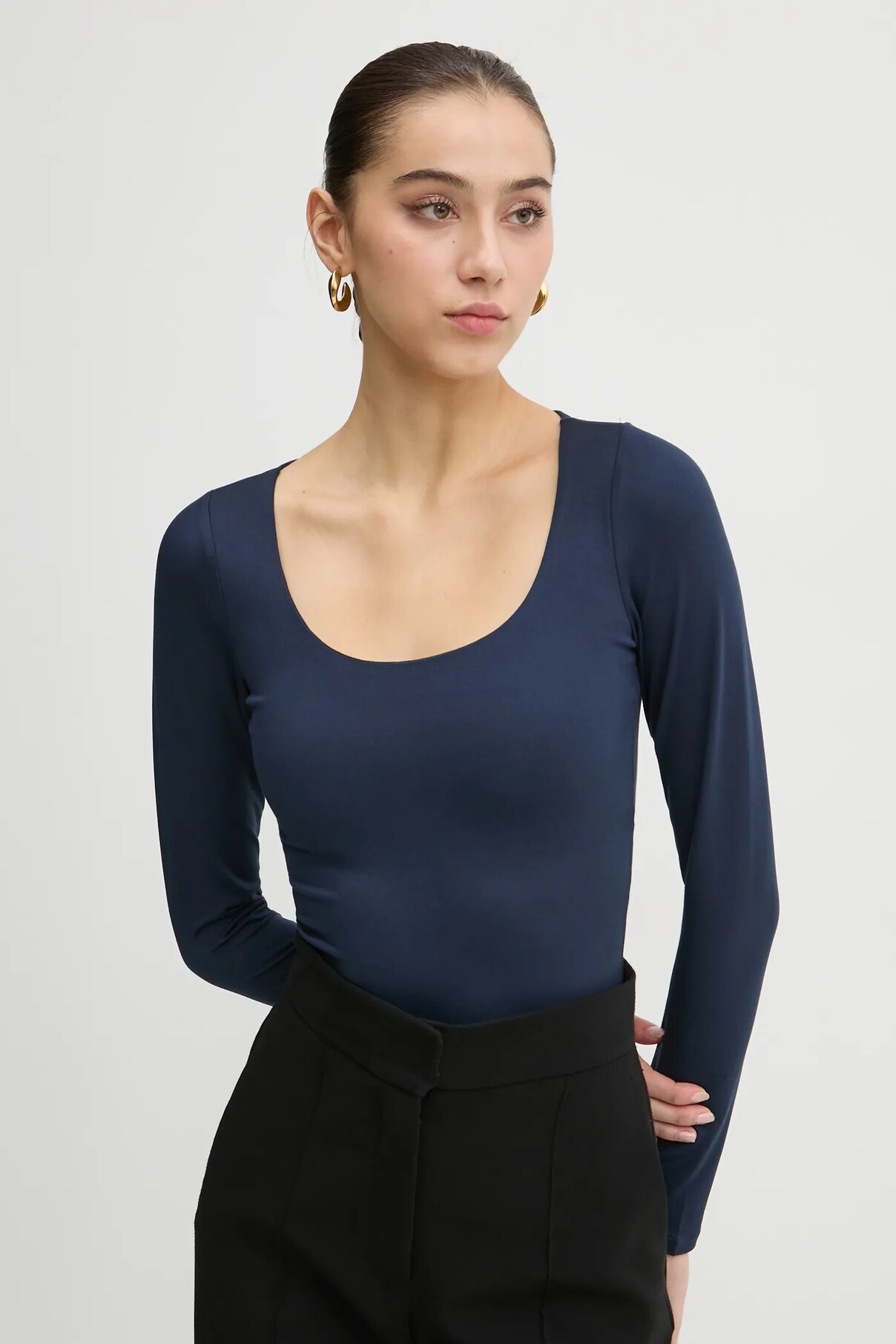 

Длинный рукав Hollister Co., темно-синий