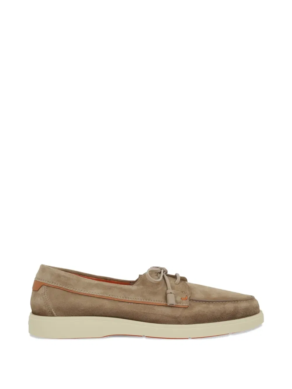 Лакированные замшевые топсайдеры Santoni, бежевый