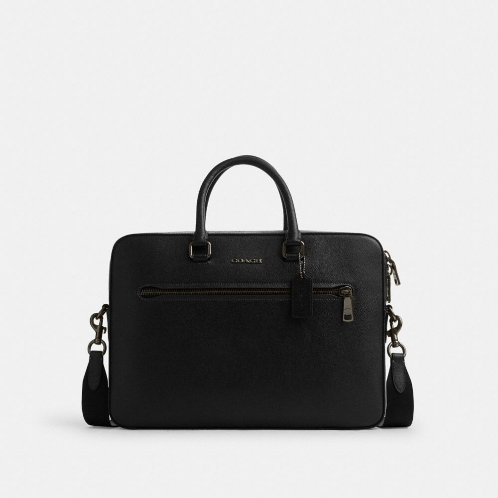 

Сумка COACH Ethan Slim Brief, металлический/черный