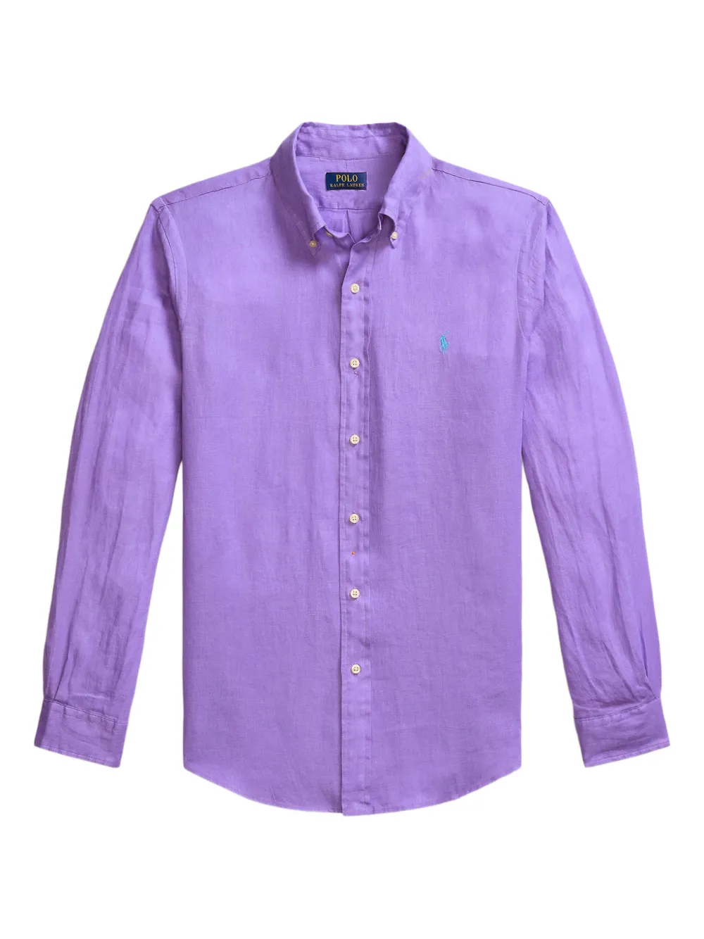 Льняная рубашка на пуговицах POLO RALPH LAUREN, фиолетовый