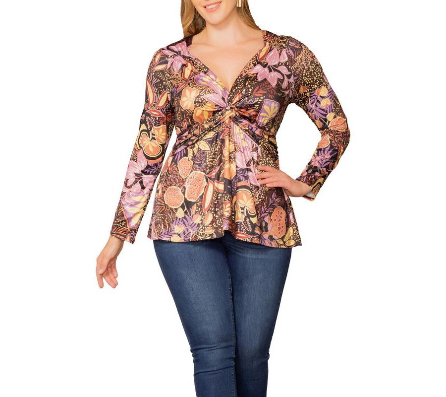 

Топ с длинными рукавами Abigail больших размеров Kiyonna, Autumn wonderland