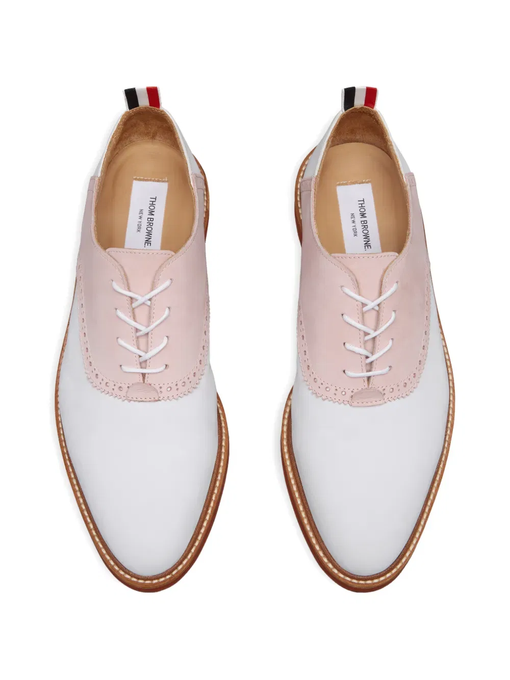 Оксфордские туфли с вставками из кожи Thom Browne, белый — фото 3