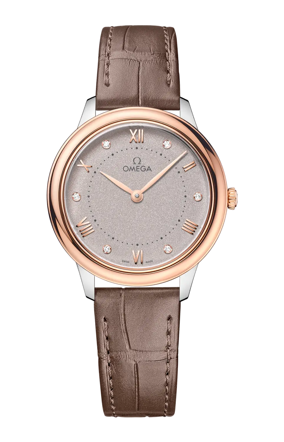 

Часы Omega De ville prestige quartz с розовым золотом 30 мм
