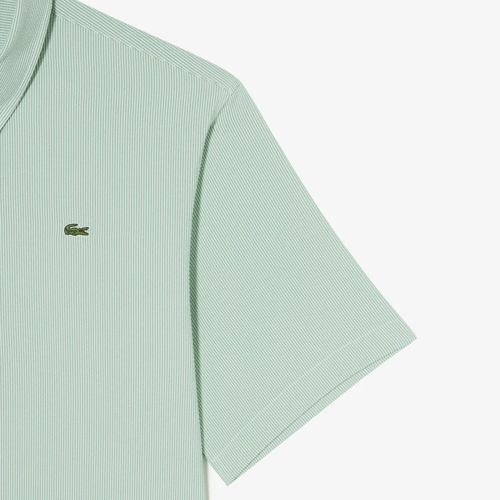 Мужская рубашка-джерси Lacoste с коротким рукавом, зелёная — фото 3