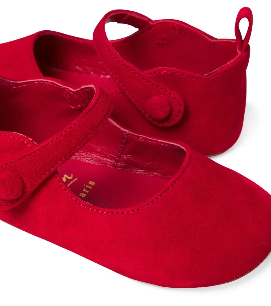 Замшевые балетки Baby Love Chick Christian Louboutin Kids, красный — фото 4