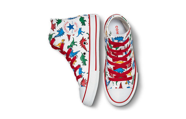 Кроссовки chuck taylor all star dinosaurs high top 'white red' Converse, белый — фото 4