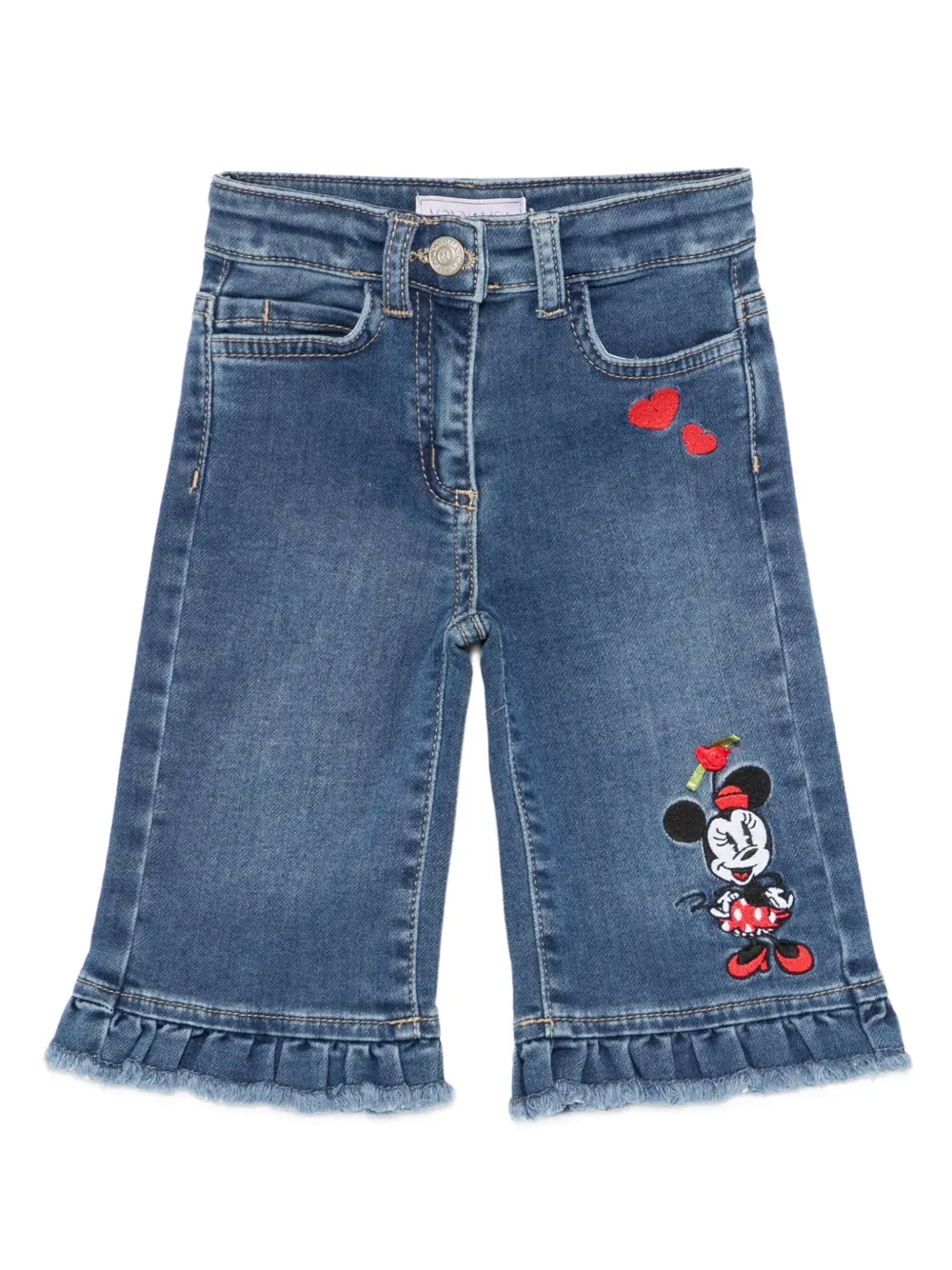 

Брюки с оборками в стиле Минни Маус Monnalisa, синий