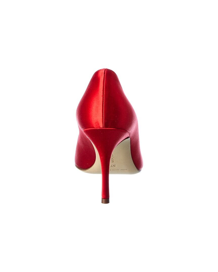 Атласные туфли Manolo Blahnik Elbolita 90, коричневый — фото 3