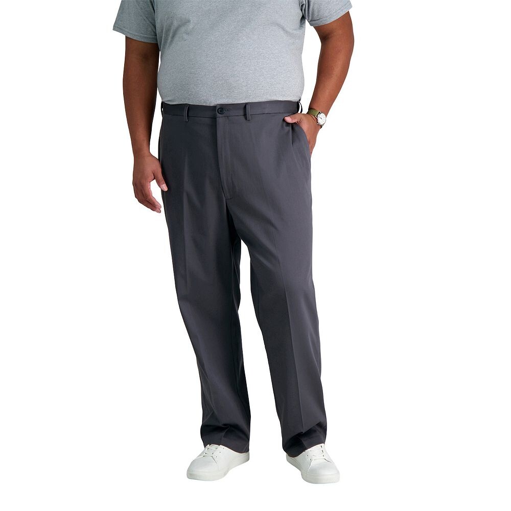 

Брюки цвета хаки с плоской передней частью Big & Tall Haggar Premium Stretch без глажки, цвет Dark Gray