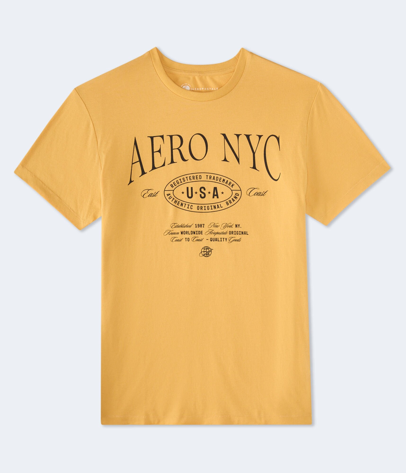 

Футболка Aeropostale Nyc Oval Graphic, темно-желтый
