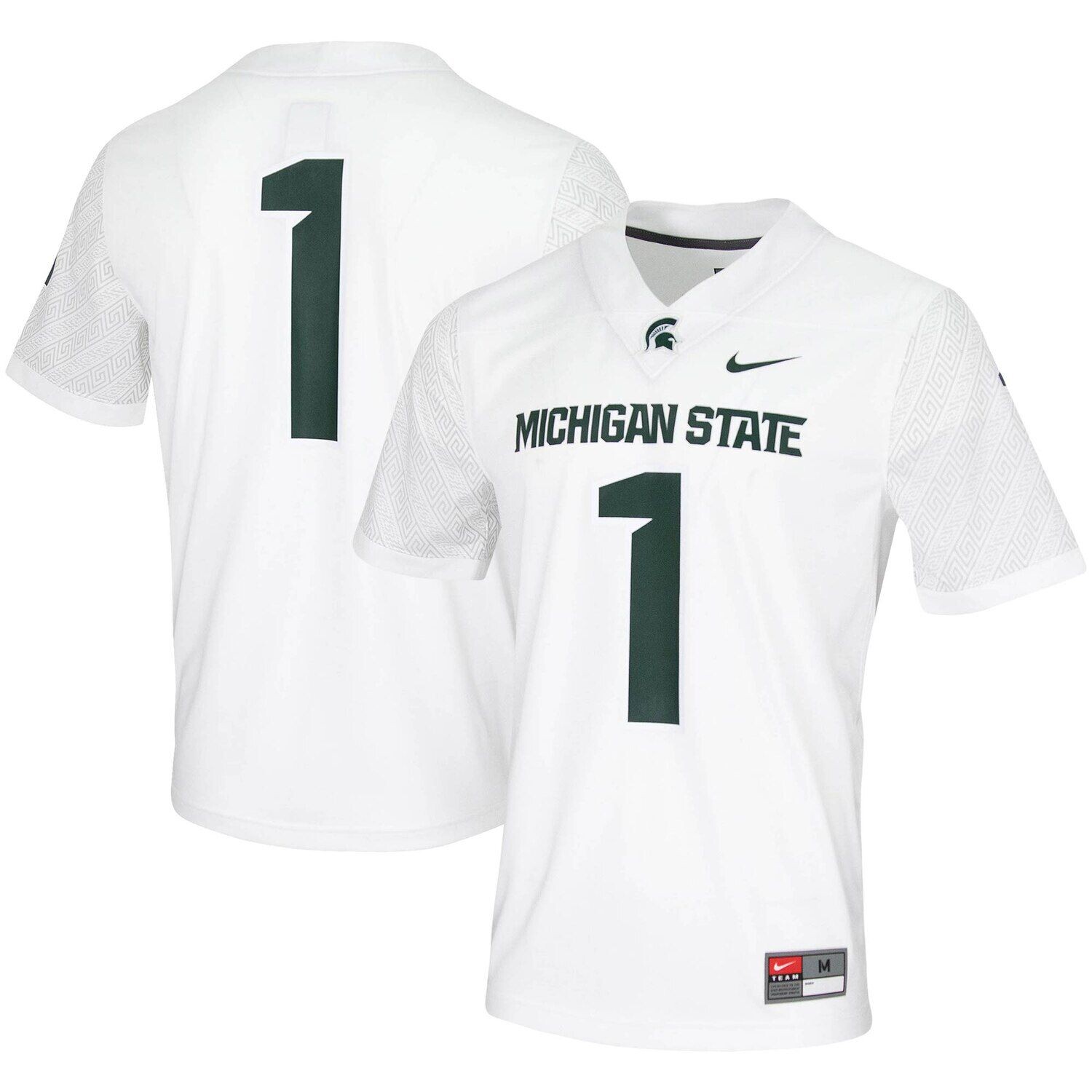 

Мужское белое джерси #1 Michigan State Spartans Untouchable Game Nike, Белый, Мужское белое джерси #1 Michigan State Spartans Untouchable Game Nike