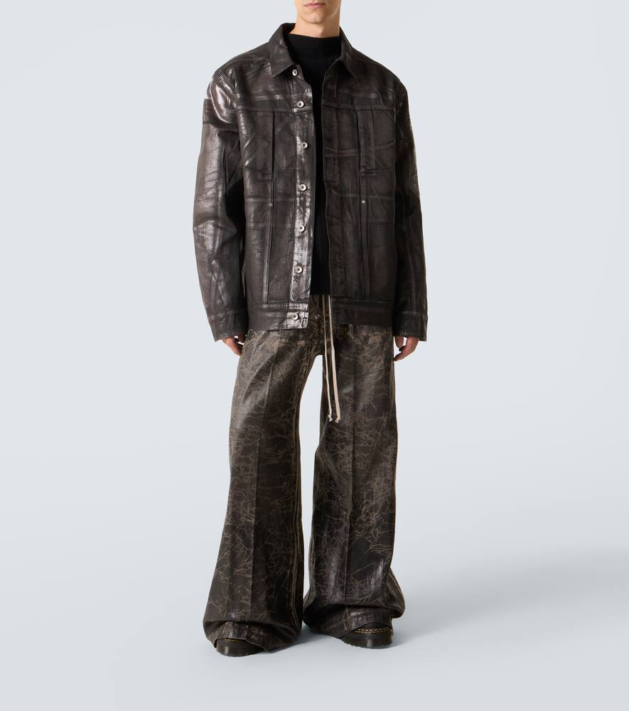 Куртка из джинсовой ткани с покрытием Rick Owens, Bronze — фото 2