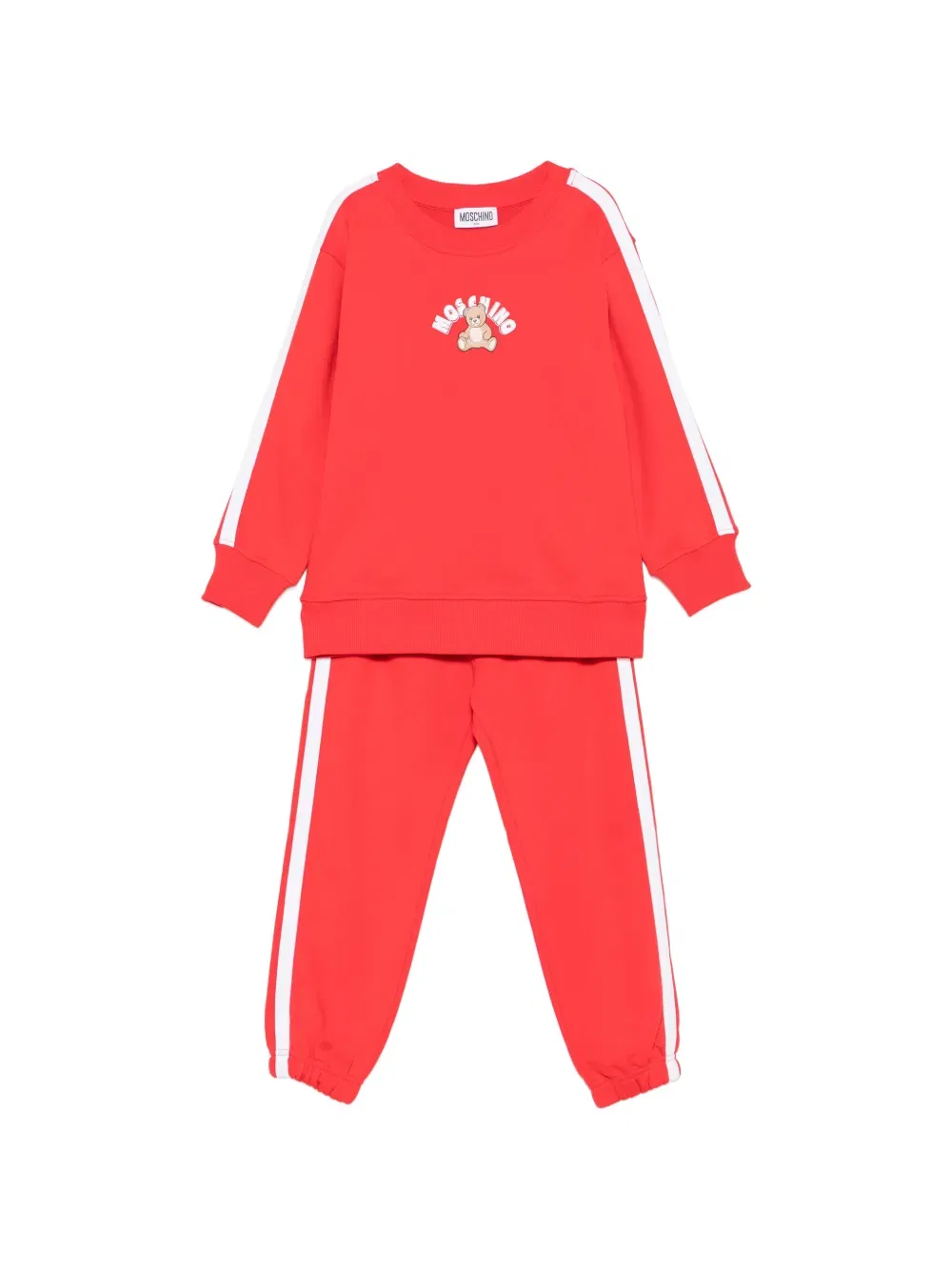 Спортивный костюм с боковыми полосками в виде плюшевого мишки Moschino Kids, красный