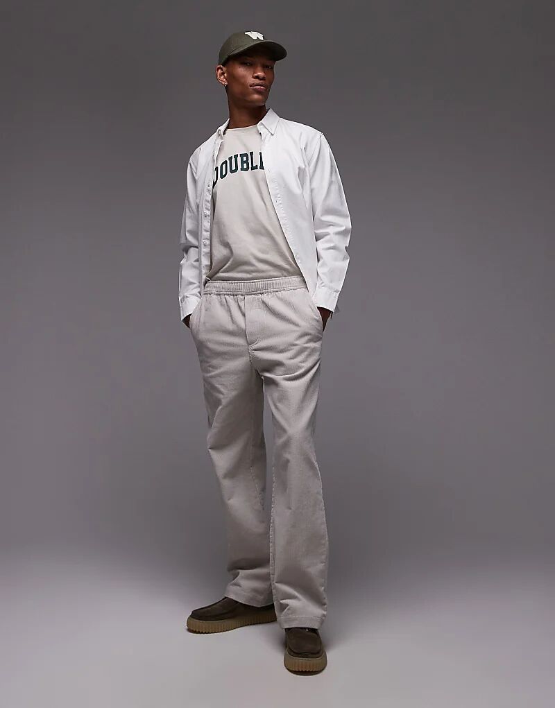 

Брюки Double A By Wood Wood из вельвета и хлопка цвета светло-каменного камня