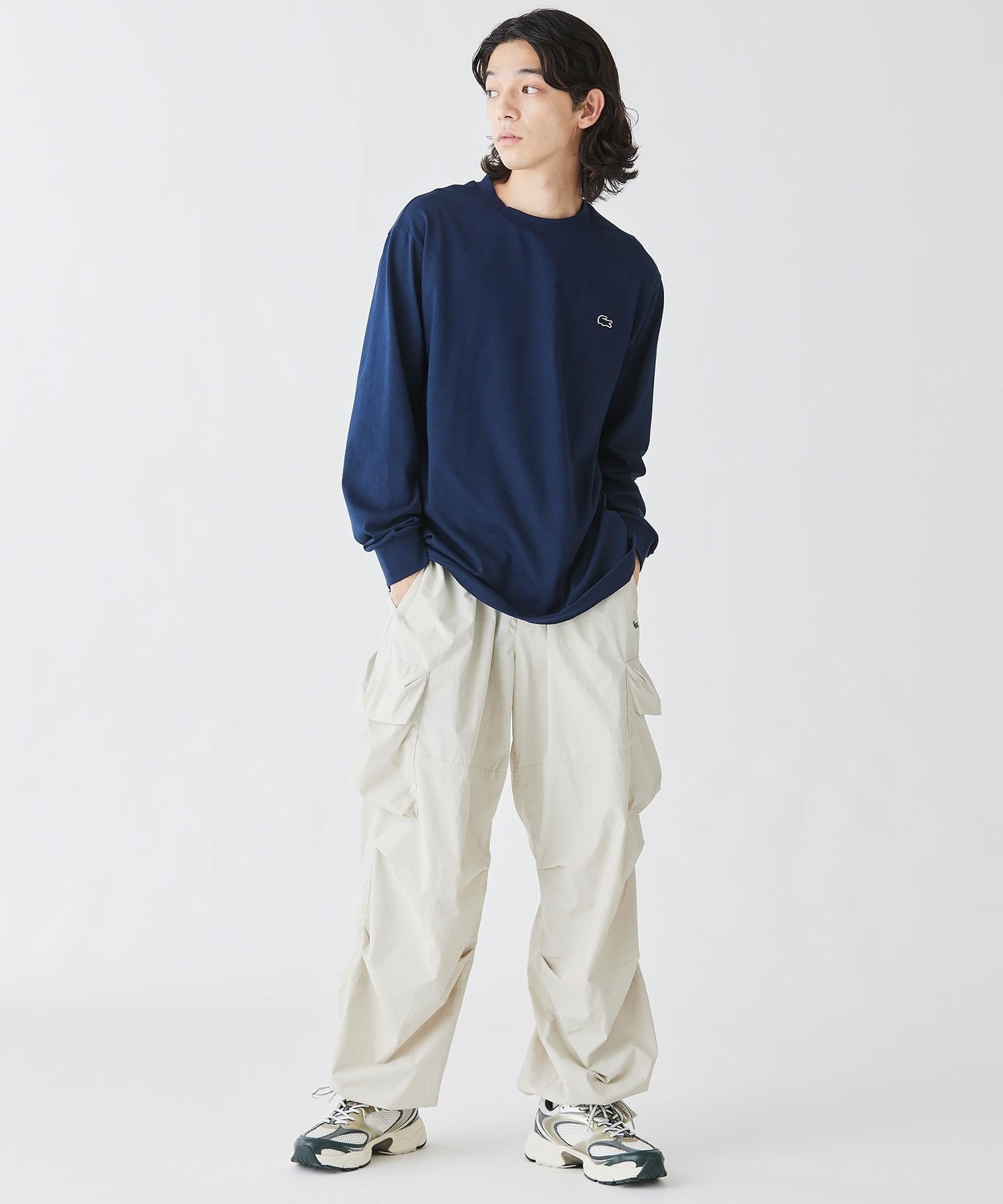 Базовая футболка с длинным рукавом / Футболка с длинным рукавом LACOSTE, Navy — фото 2