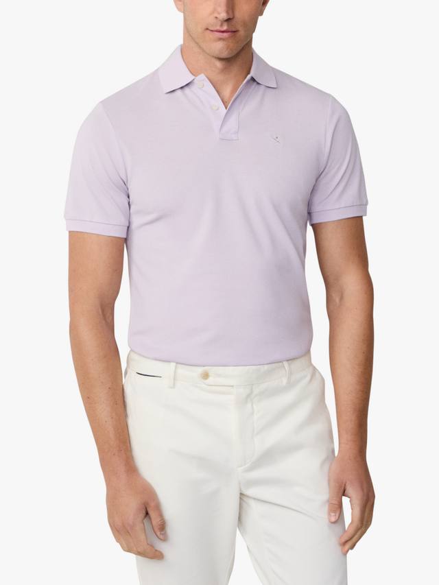

Хлопковая поло с коротким рукавом slim fit Hackett London, Lilac