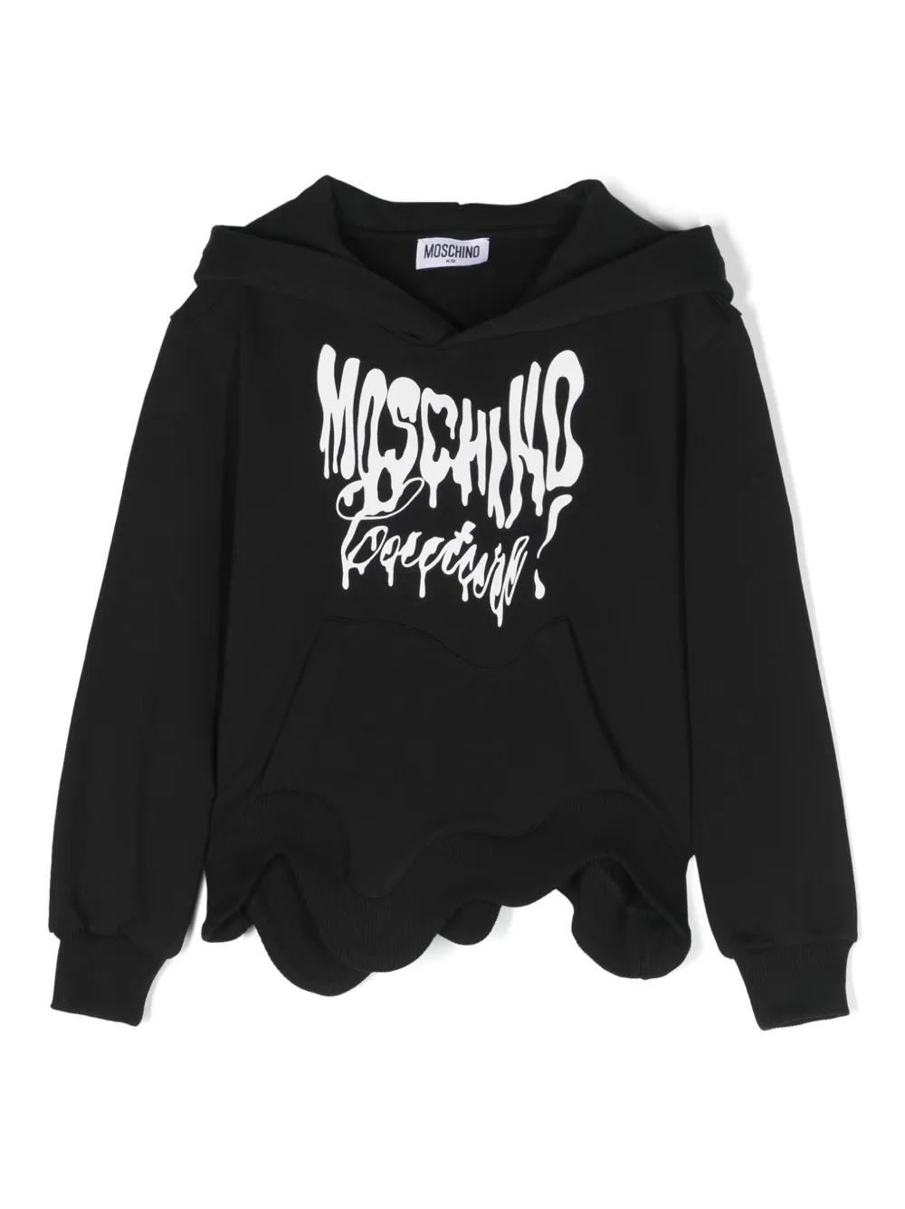 

Худи асимметричного кроя с логотипом Moschino Kids, черный