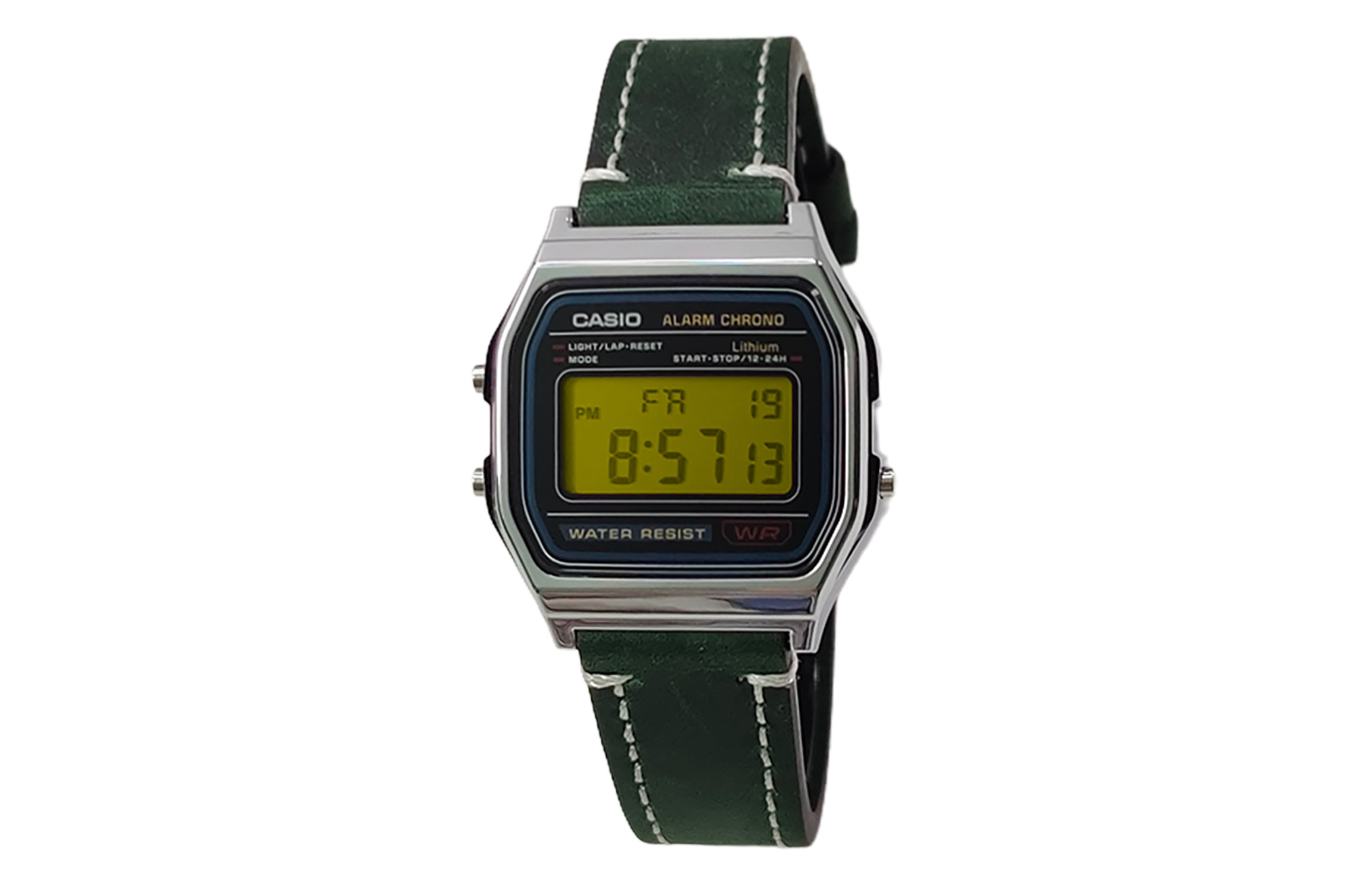 

CASIO Мужские часы Retrofit Series с кварцевым механизмом и ремешком из натуральной кожи, черный циферблат