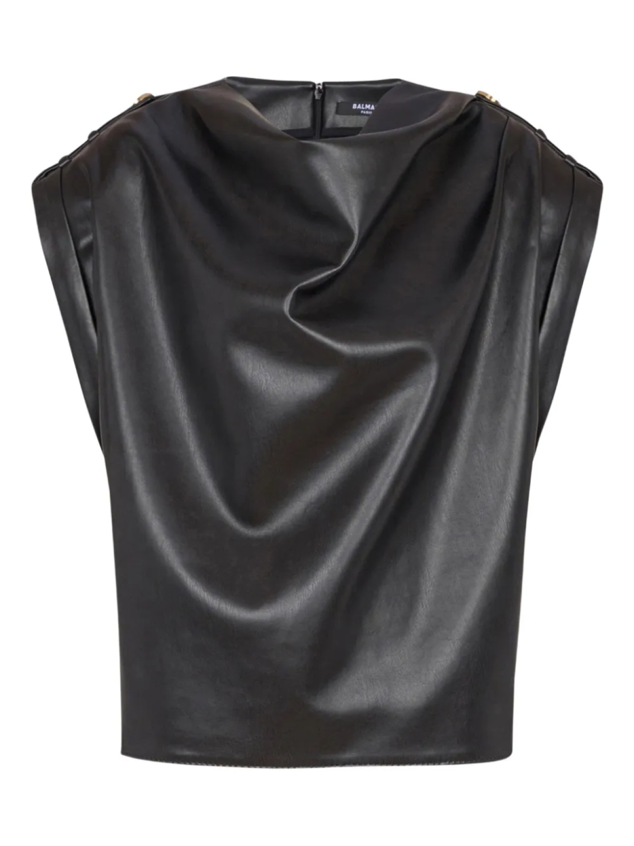 

Balmain топ из искусственной кожи, черный