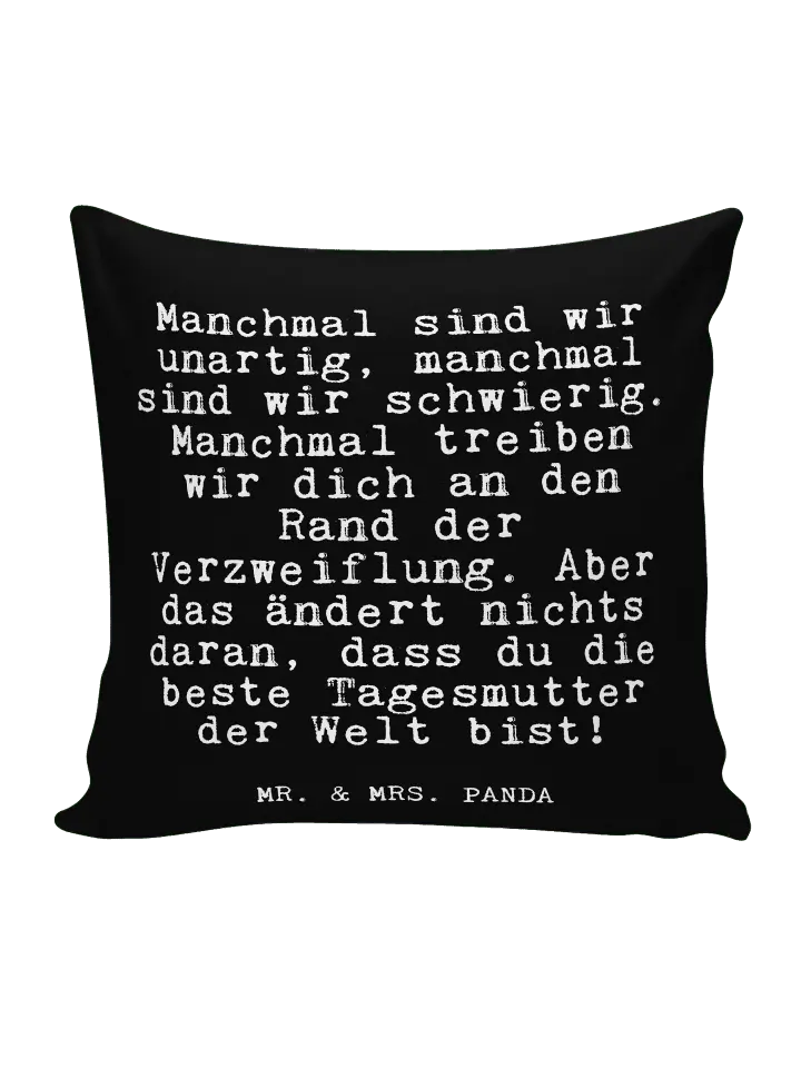 

Подушка Mr & Mrs Panda 40x40 Manchmal sind wir unartig, черный