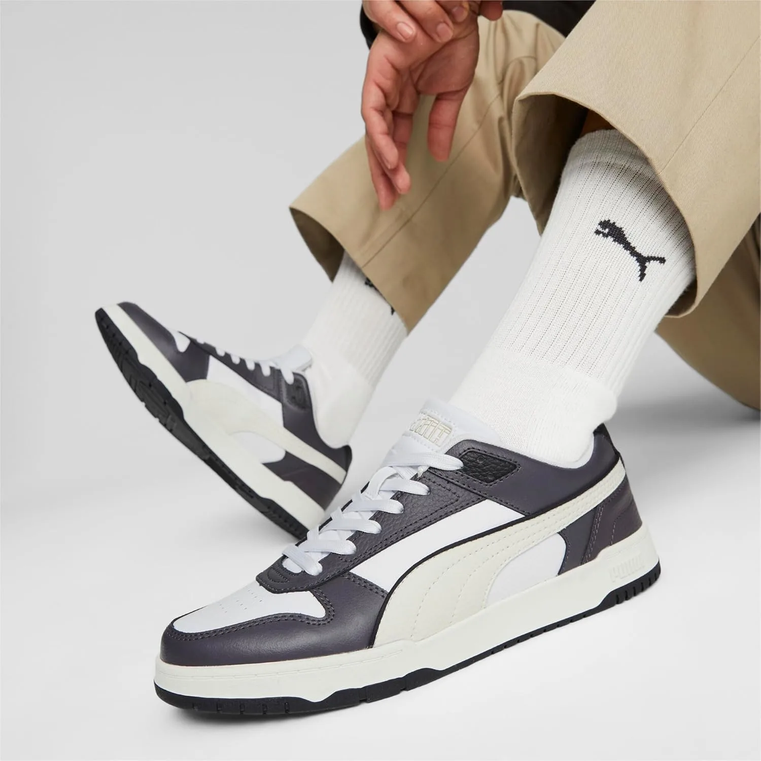Кроссовки RBD Game Low Track Shoe Puma, белый/черный/серый/золотой — фото 2
