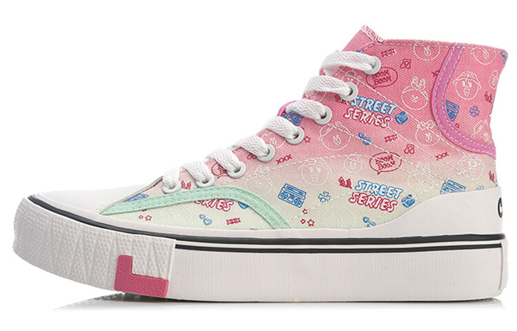 

Line Friends X Wave Canvas Shoes Women's High-top Brilliant Purple Red Lining
