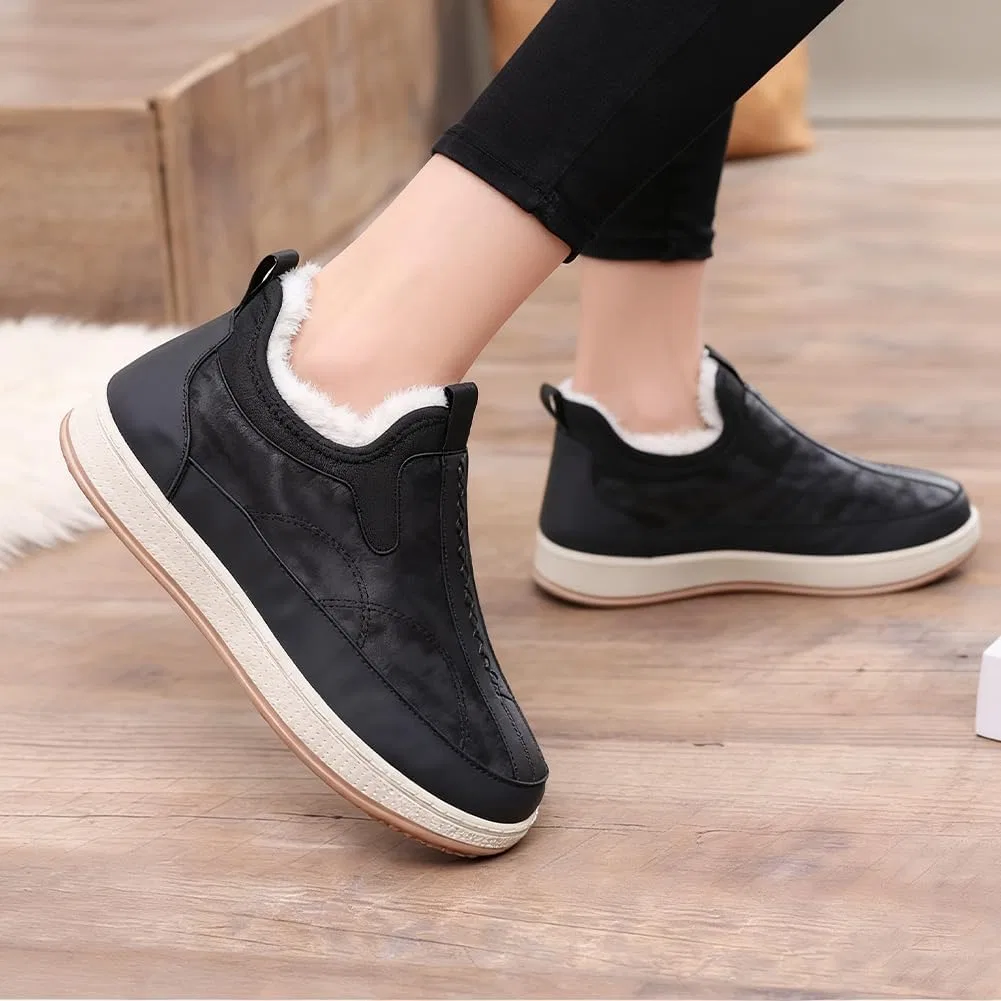 Ботинки зимние водонепроницаемые на меху, Loafers & Slip-Ons, Black — фото 3