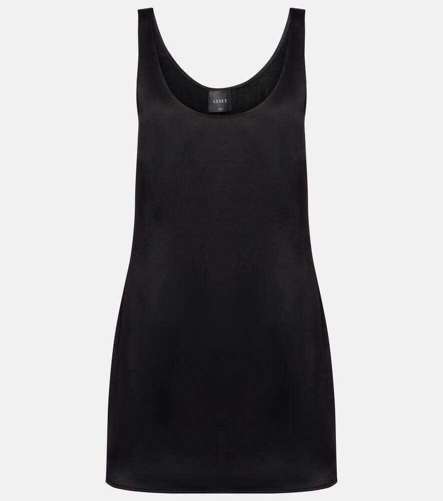 

Бархатный сатиновый слип-платье Leset, Black