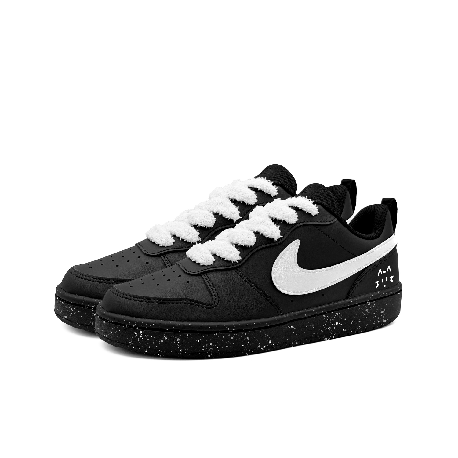 Nike Court Borough White Plush Meow Language синтетическая кожа устойчивая к истиранию нескользящая низкая — фото 4