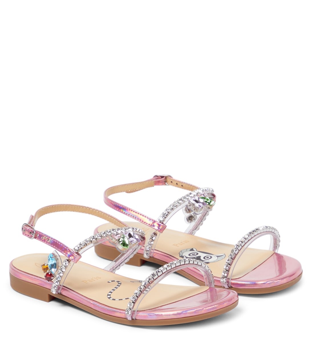 

Декорированные босоножки miniqueenie Christian Louboutin Kids, розовый