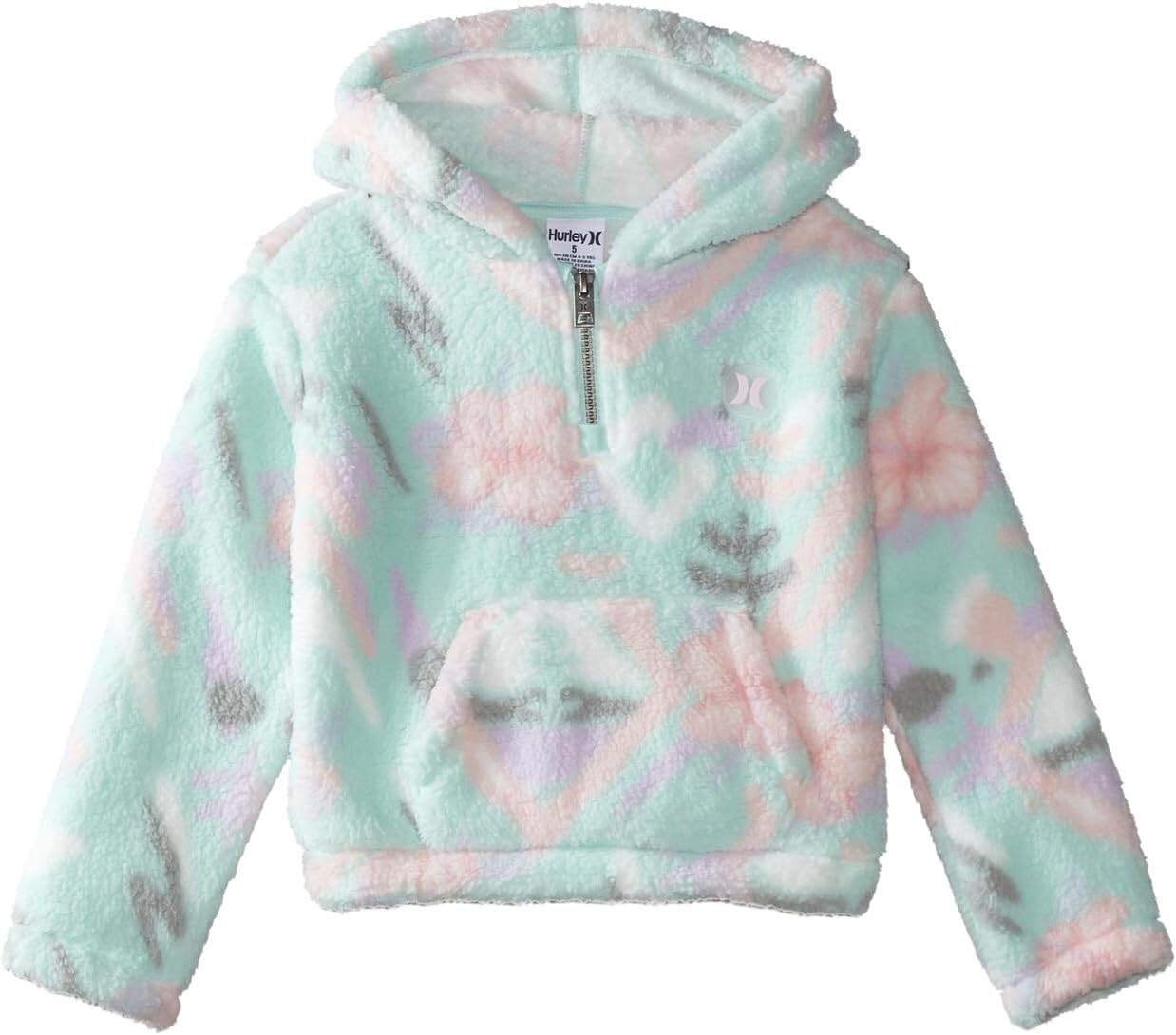 

Худи Hurley Printed 3/4 Zip Sherpa Hoodie, цвет Mint Foam