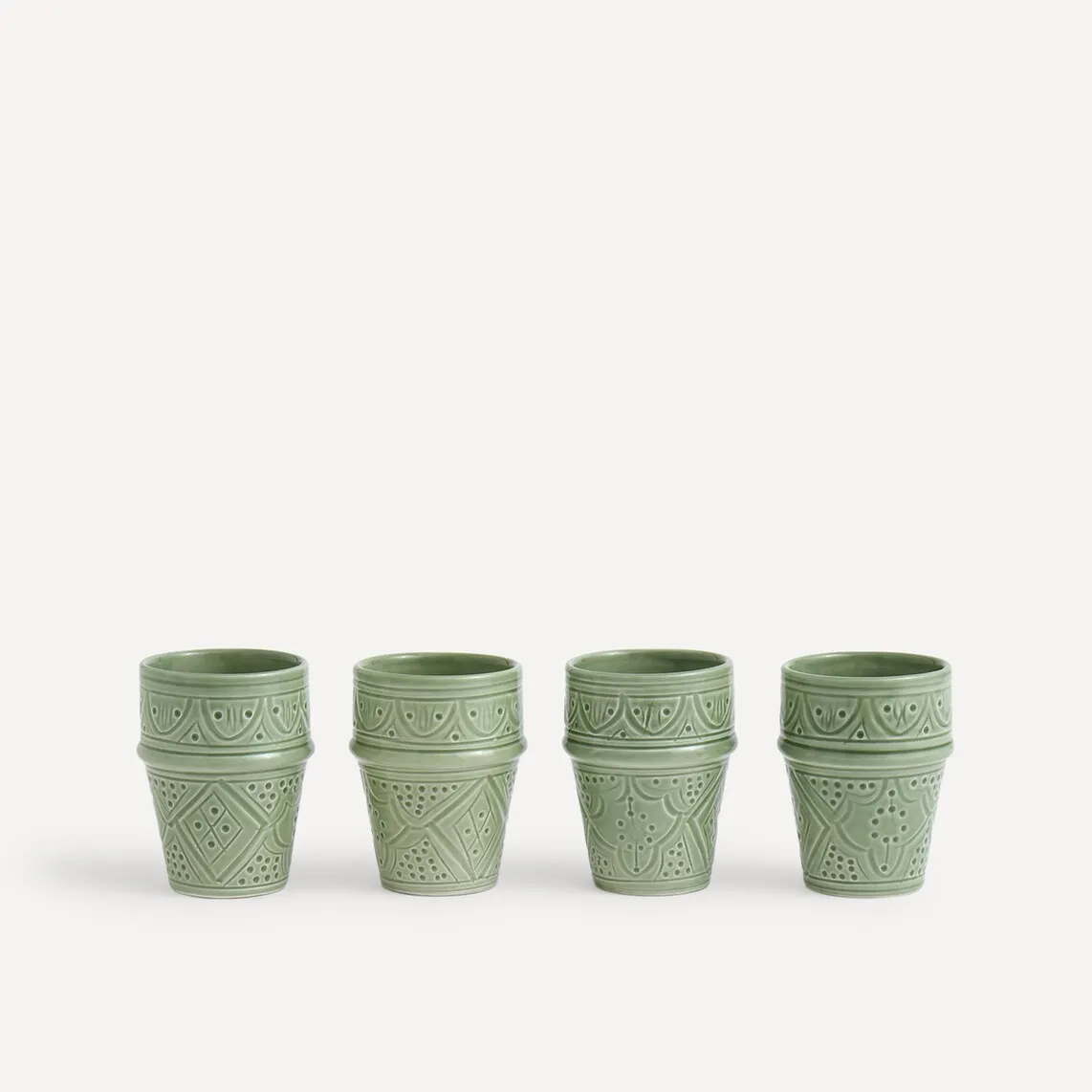 

Набор из 4 чашек Empreinte Mint Chabi Chic, мятно-зеленый