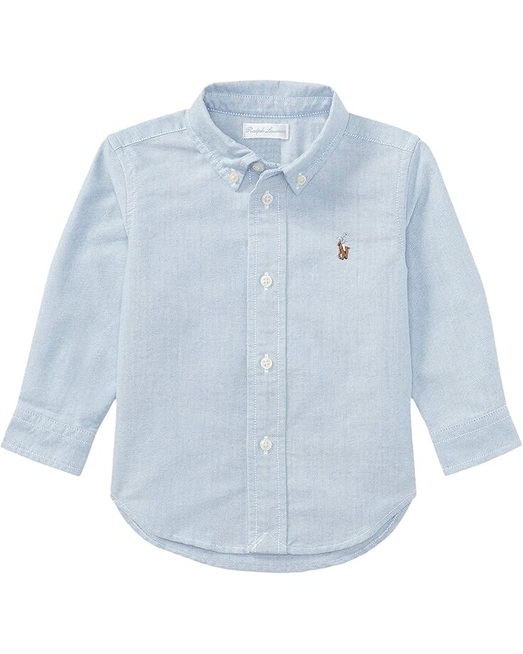 

Рубашка Polo Ralph Lauren Kids Cotton Oxford Sport Shirt, цвет Light Blue