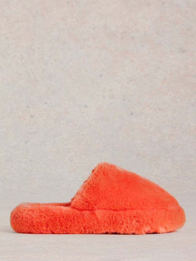 Тапочки из искусственного меха мула White Stuff, цвет Mid Coral